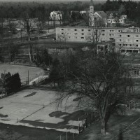 Tennis Courts in Chapel Field. Unidentified Photographer. Photograph. 20 x 25 cm. ca 1959. Tennis Courts in Chapel Field. Unidentified Photographer. Photograph. 20 x 25 cm. ca 1959.