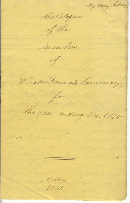 Wheaton Female Seminary 1835 Catalog