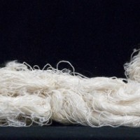 Silk spun by Mrs. Wheaton from fibers she cultivated in her carriage house. Donated to Wheaton College by her niece, Mary Chapin Smith, Class of 1872.