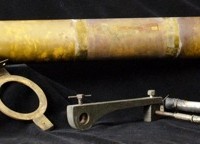 Telescope donated by Mrs. Wheaton in 1874.