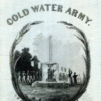 A ribbon for the Norton Temperance Society's Cold Water Army.