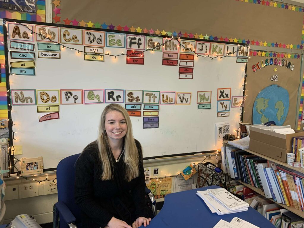 Wheaton Education student sitting in classroom