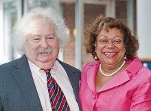 Wyneva Johnson ’71, an assistant U.S. attorney in Washington, pictured above with Goodman, and one of the huge number of former Goodman students who describe him as a mentor.