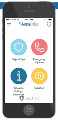 Connected to Wheaton Public Safety, the new LiveSafe app provides four main functions. 