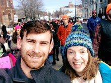 Nykia Leach '17 (right) in Portland, Maine.