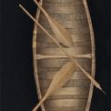 88.002_Miniature Canoe with Paddles and Spear