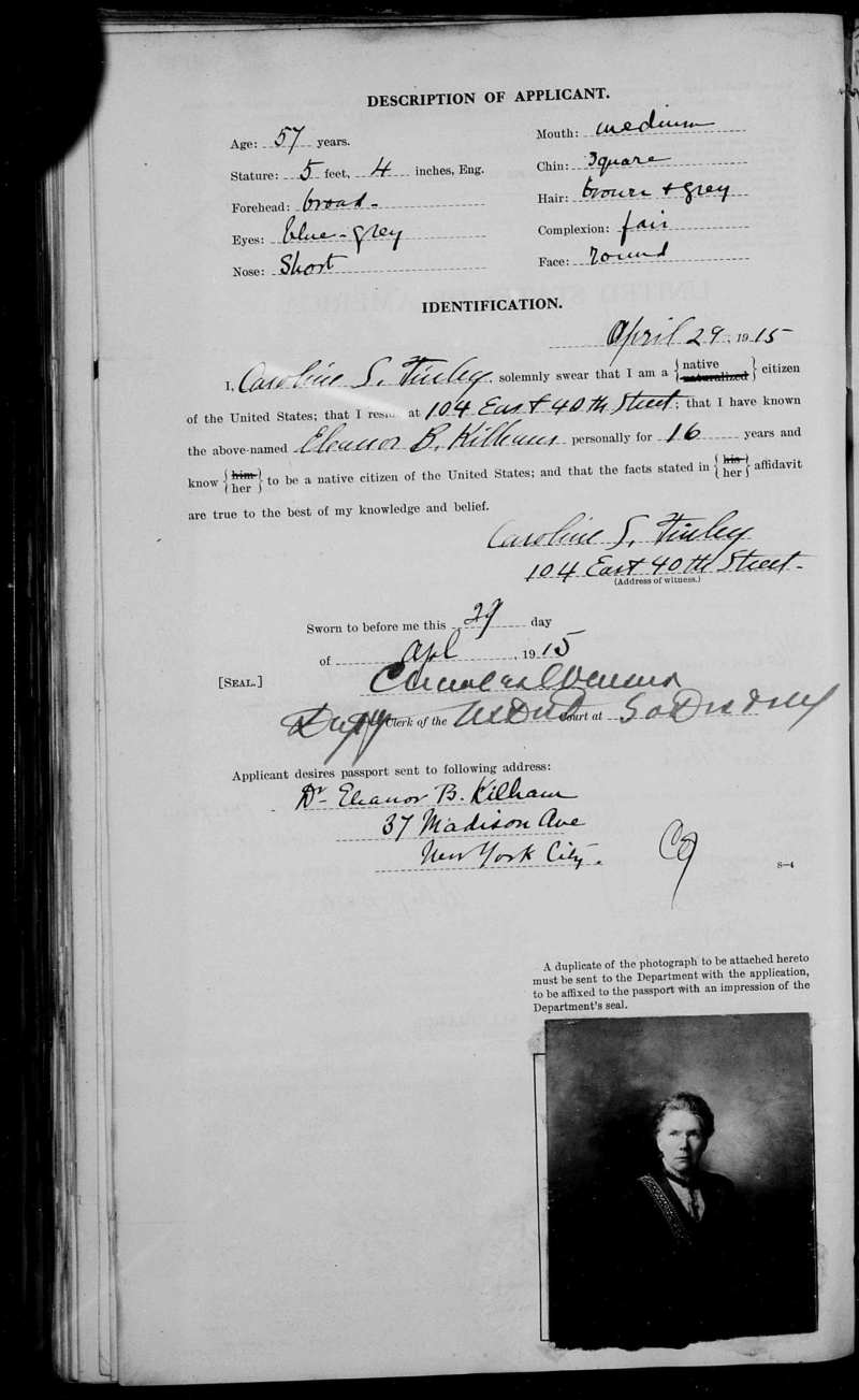 E.B Kilham passport