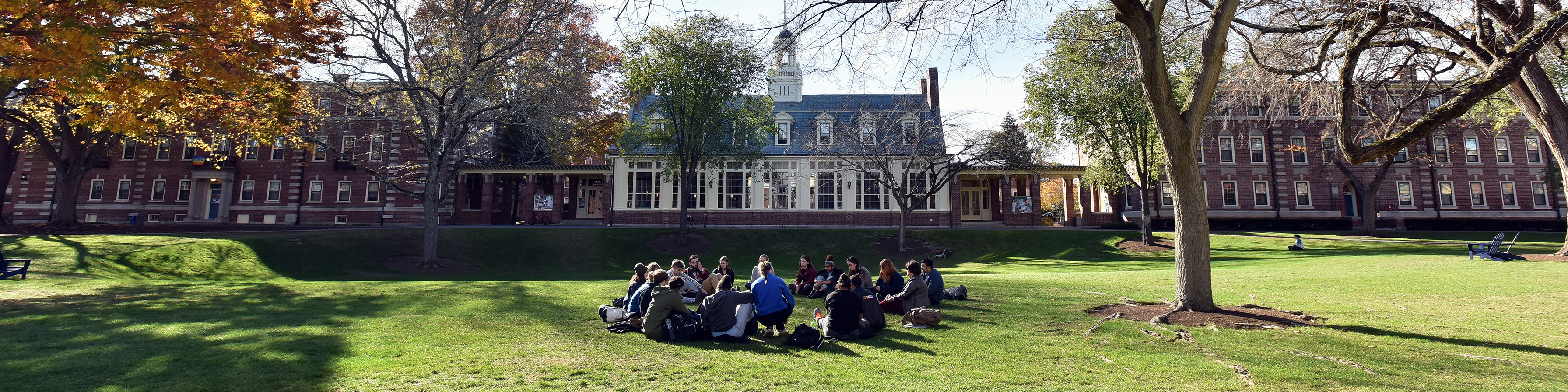 group of students on the college green