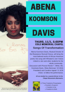 Poster for Abena Koomson-Davis: Songs of Transformation