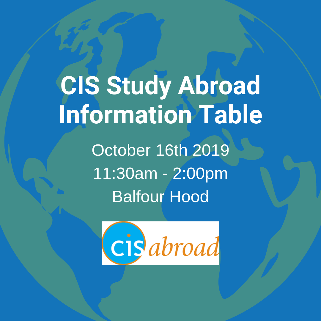 Rescheduled CIS Study Abroad Info Table flyer