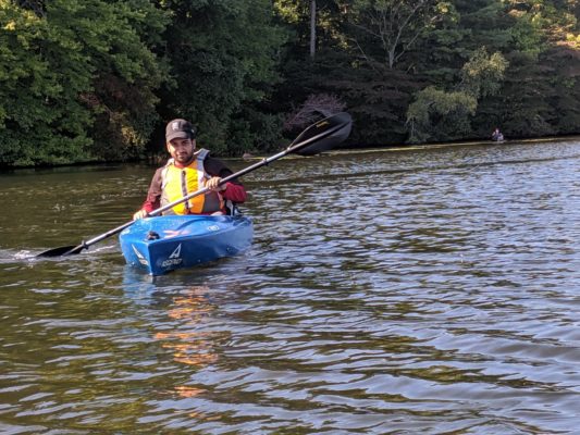 Student on Kayak