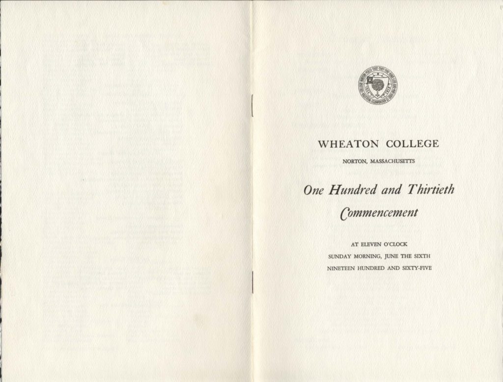Class Of 1965 Wheaton College Massachusetts