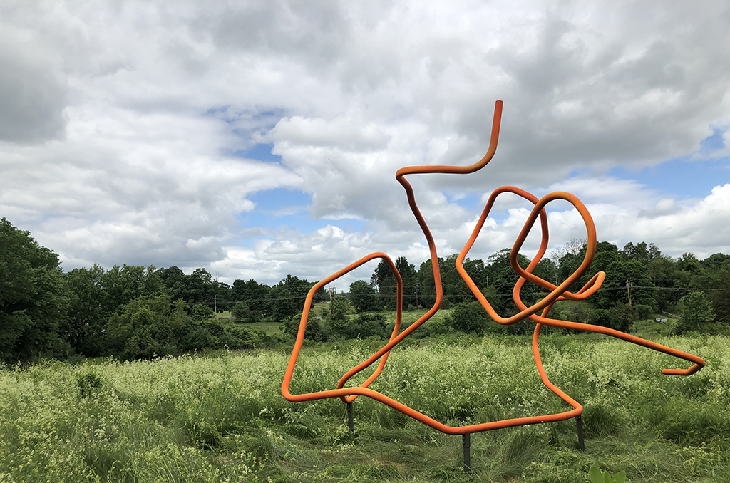 Continuous Line I sculpture installed on a Southborough, Mass., nature trail