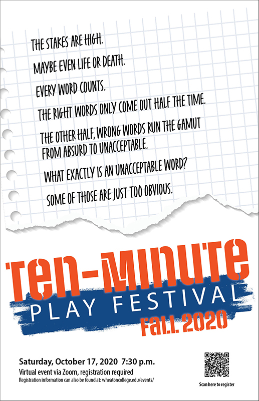 poster advertising the fall 2020 Ten-Minute Play Festival