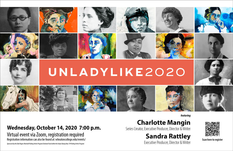 Poster advertising public event with the executive producers of UNLADYLIKE2020