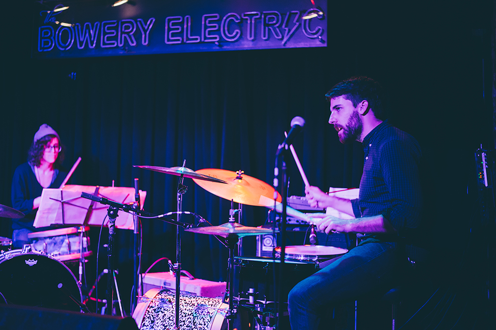 Photo of Assistant Professor of Music William Mason with Kate Gentile, who are in the band Happy Place