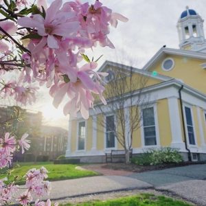 Mary Lyon Hall in spring