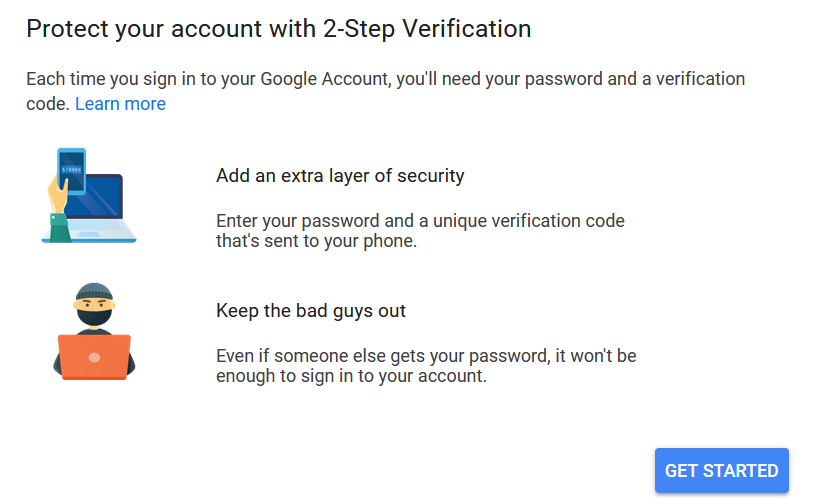 google 2 factor authentication