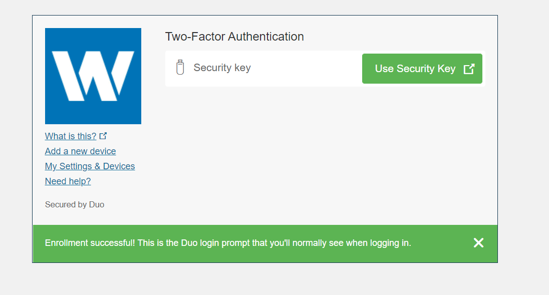 Success Choose Security Key