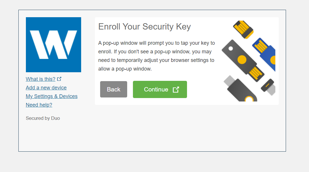 Enroll Security Key