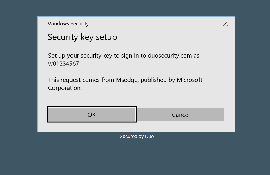 Duo Security Pop Up