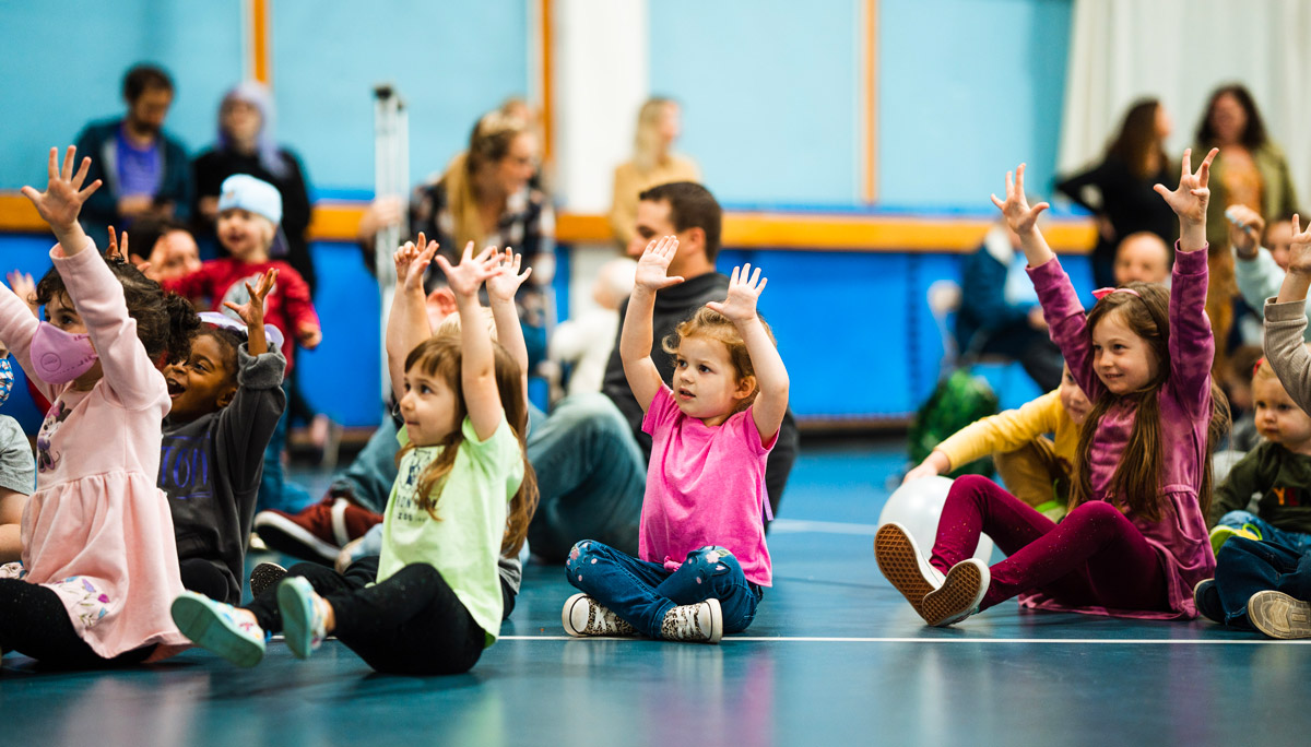 Children enjoying community event