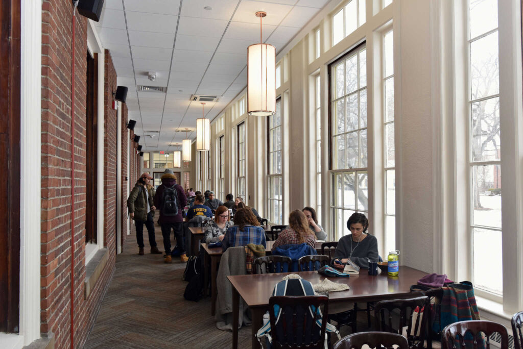 Students in Emerson Dining Hall