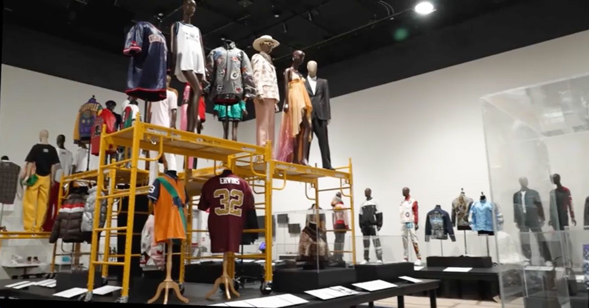 Clothing displayed as part of hip hop exhibition