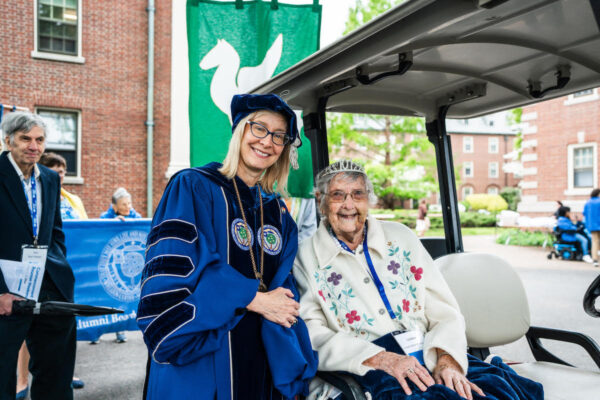 President Michaele Whelan and Loraine Whiteford Parker ’44