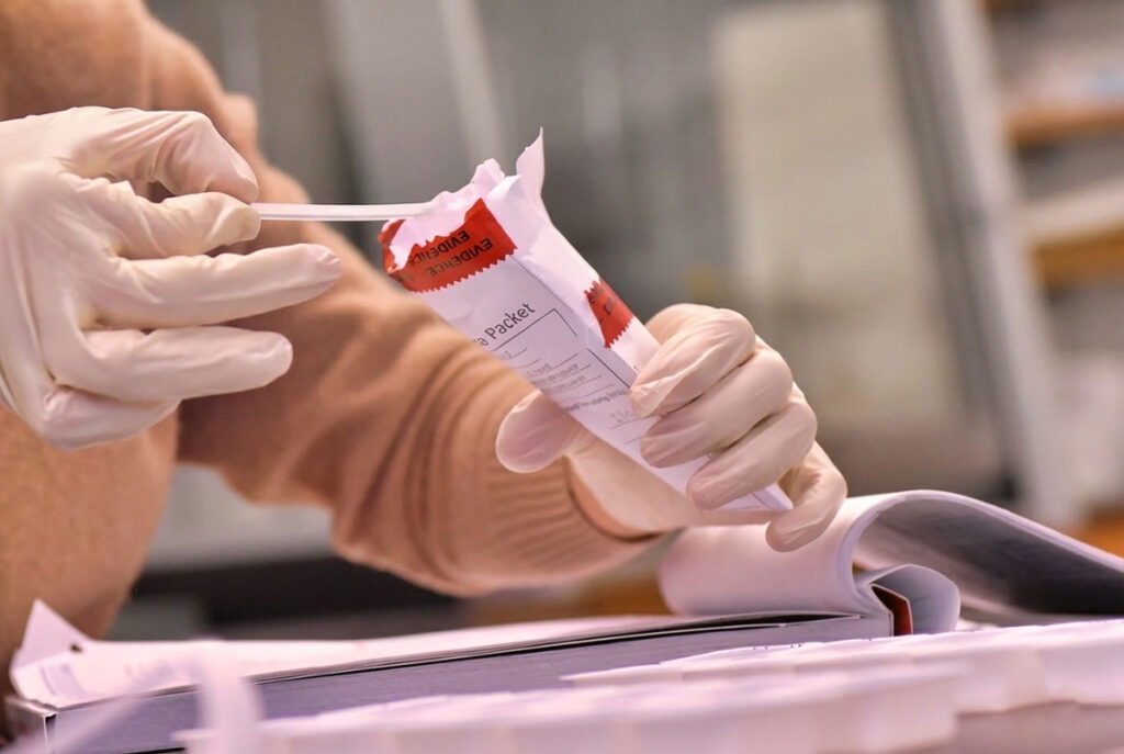 Evidence samples in lab