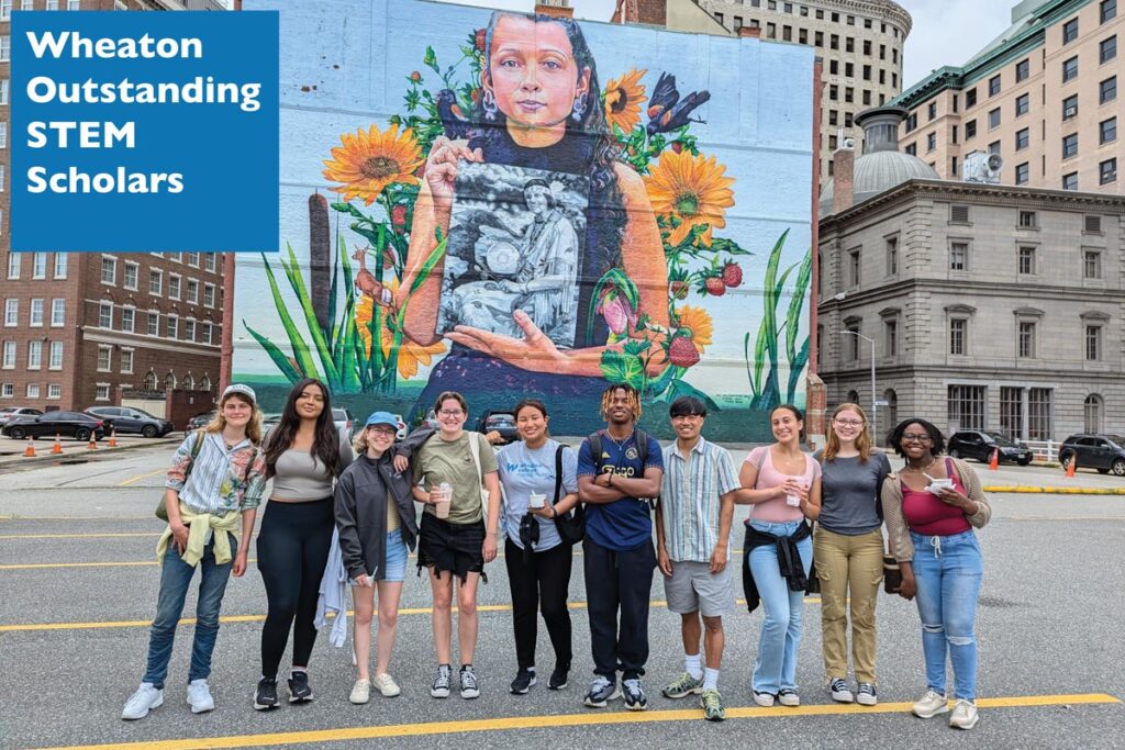 WOSS students on a mural-watching tour in Providence, RI.